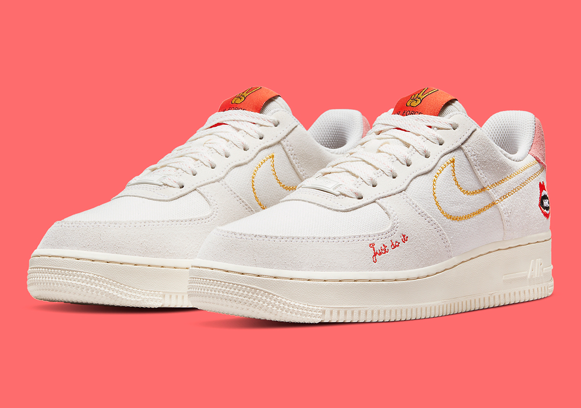 Nike Air Force 1 Low Womens Sail Crimson 2021 6