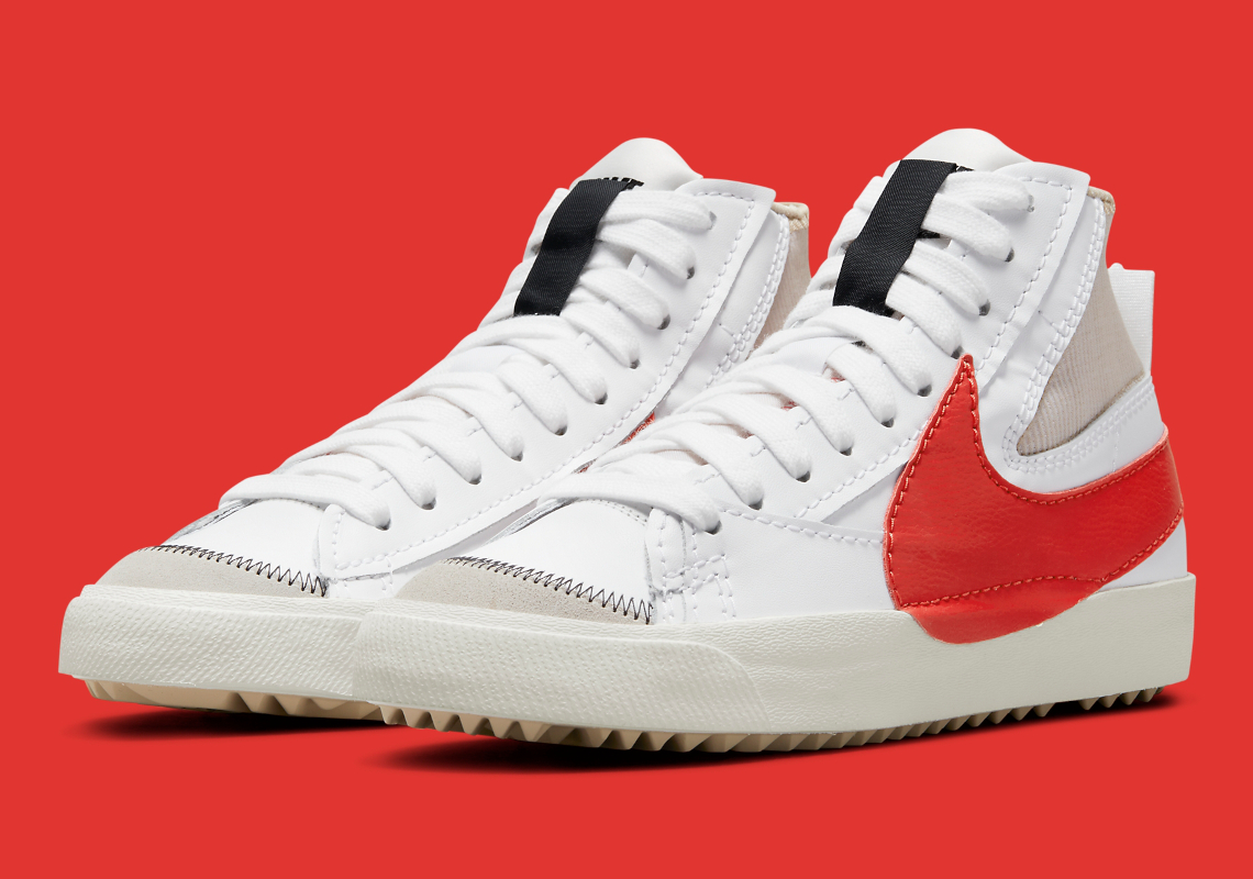 Stylish White And Red Take Over The Next Nike Blazer Mid '77 Jumbo