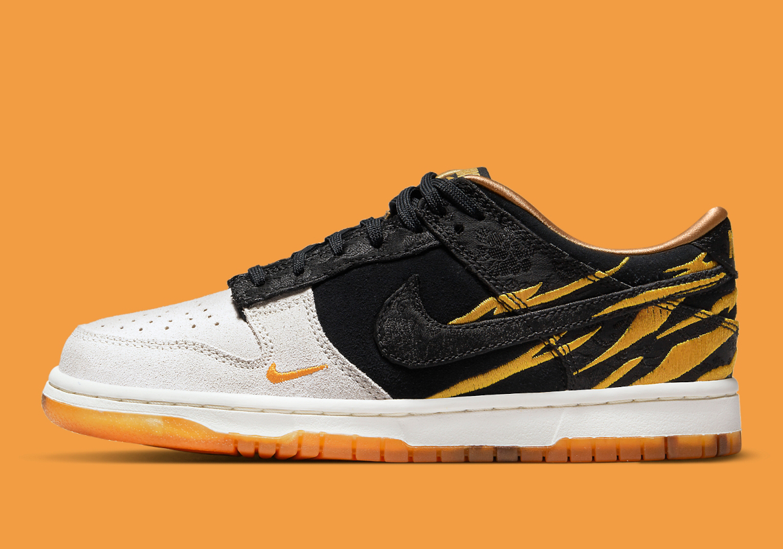 The Nike Dunk Low "Year Of The Tiger" Features Souvenir Jacket-Detailing