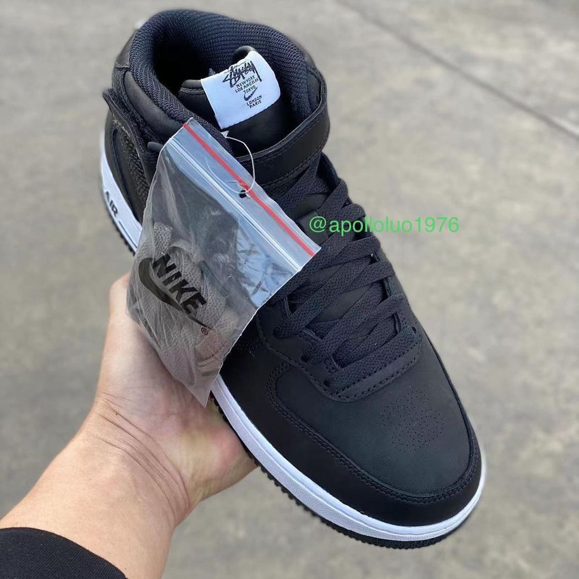Stussy Nike Air Force 1 Mid Black Grey 3