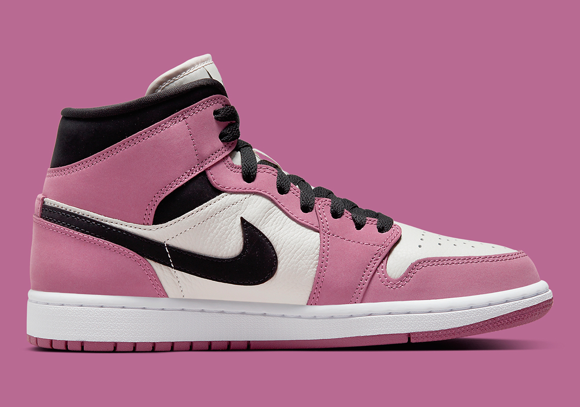 Air Jordan 1 Mid Berry Black White 2