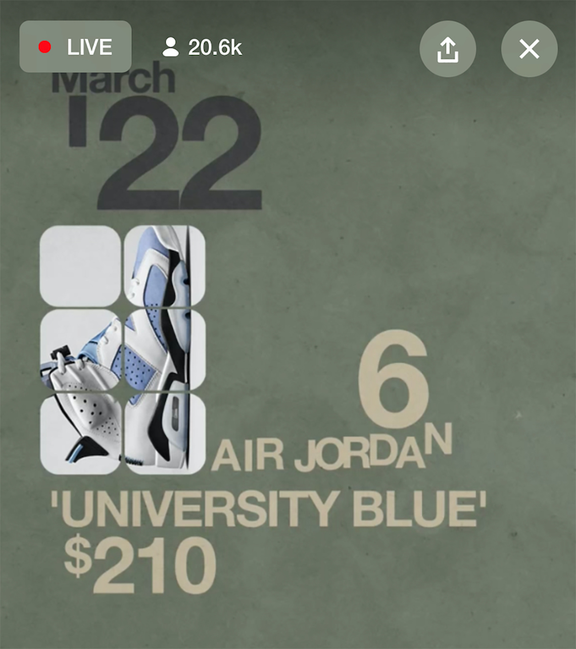 Air Jordan 6 University Blue March 2022 Release Info