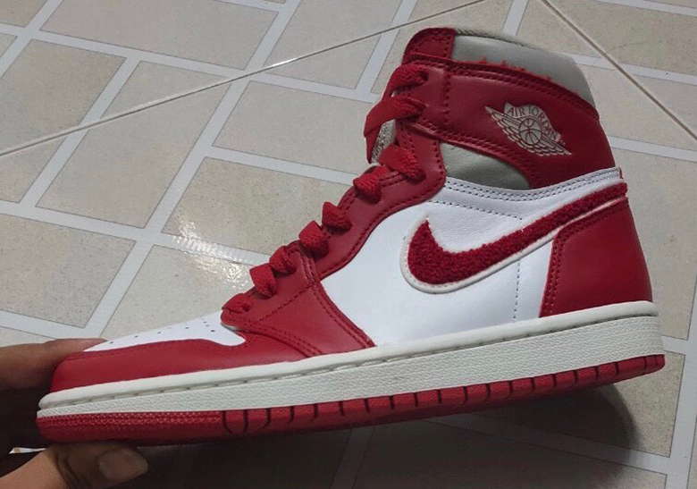 First Look At The Air Jordan 1 "Varsity Red" With Chenille Swoosh Logos