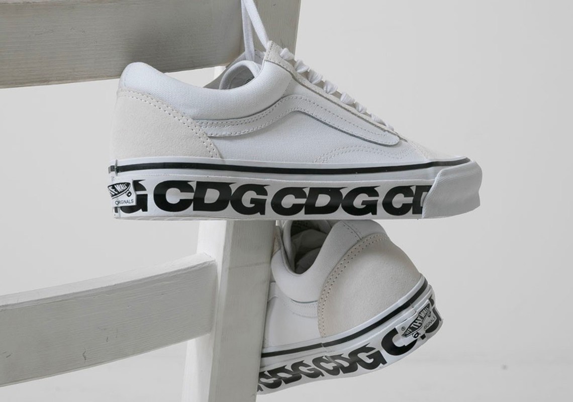 CDG And Vans Dress Their Logo-Clad Old Skool In A New White Colorway