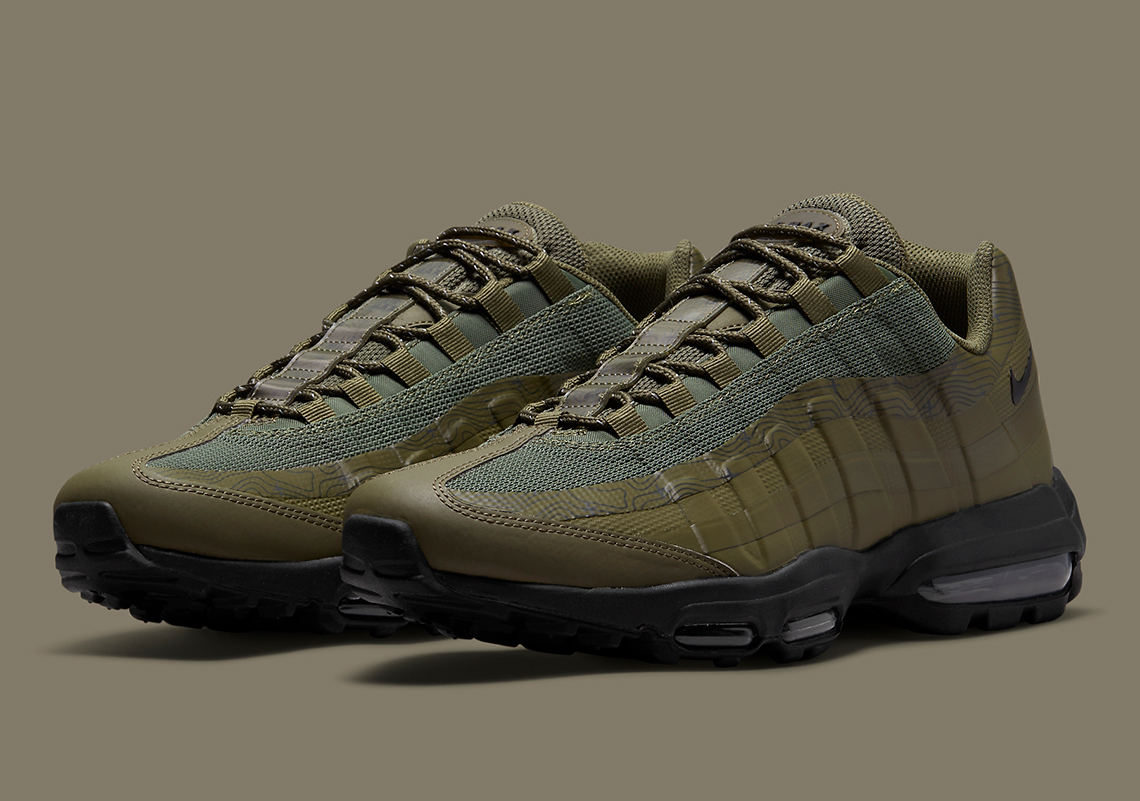 Topographic Patterns Dress An Olive-Colored Nike Air Max 95 Ultra This Time Around