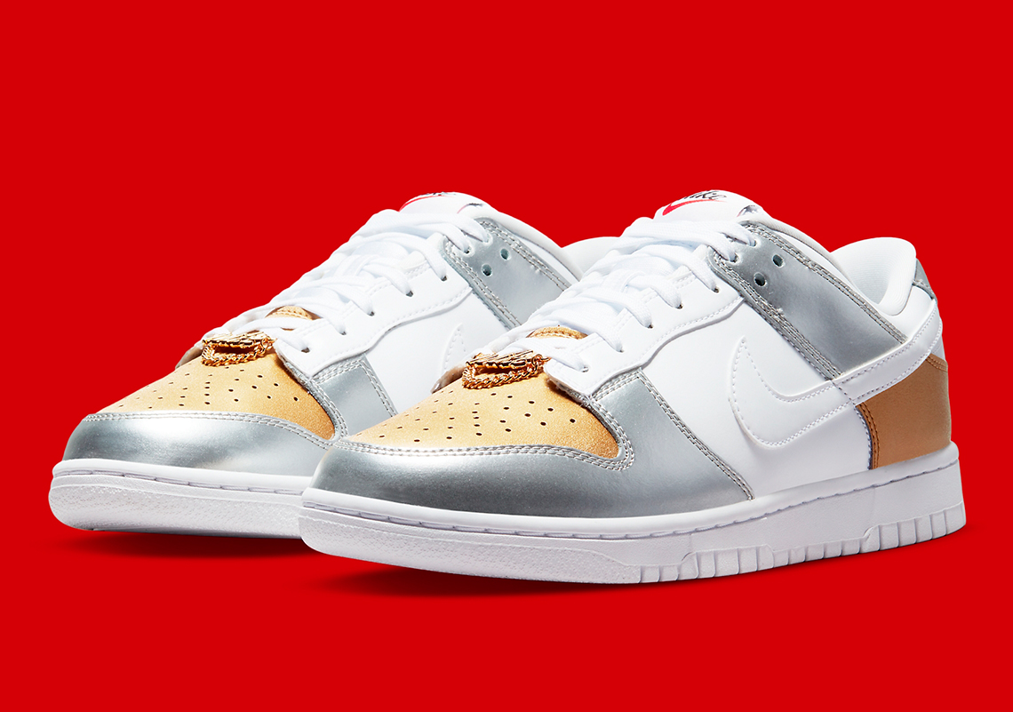 Nike Dunk Low Wmns Gold Silver Dh4403 700 8