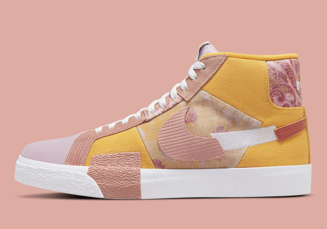 Rose-Colored Floral And Paisley Patterns Decorate The Nike SB Blazer Mid