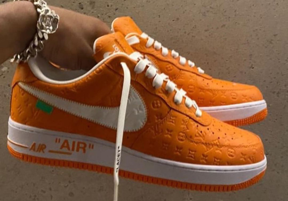 Off White Nike Air Force 1 Orange 3