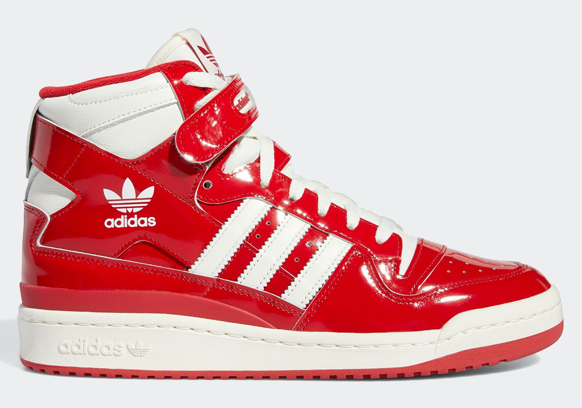 The adidas Forum '84 Hi Dons Red Patent For Its Valentine's Day Outfit