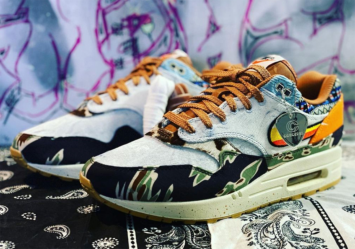 Acid Wash Denim And Camo Prints Dress This Alternate Concepts x Nike Air Max 1 Colorway