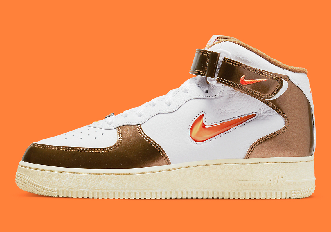 Nike Air Force 1 Mid Qs White Total Orange Ale Brown Beach Dh5623 100 6