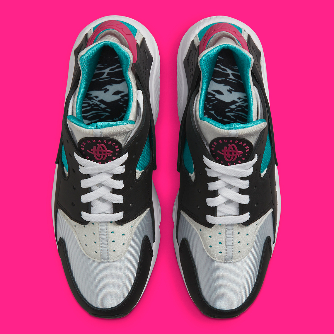 Nike Air Huarache Black Aqua Pink Camo Dd1068 004 2