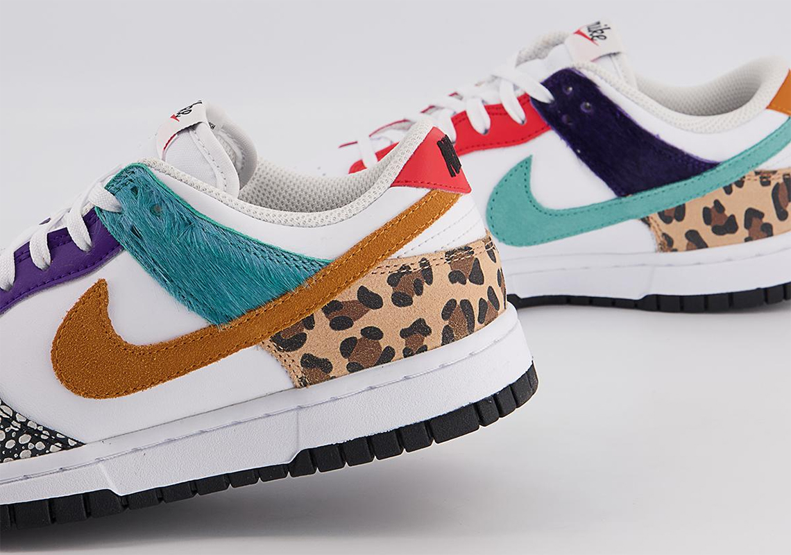 Mismatching "Safari" Patterns Arrive On The Nike Dunk Low