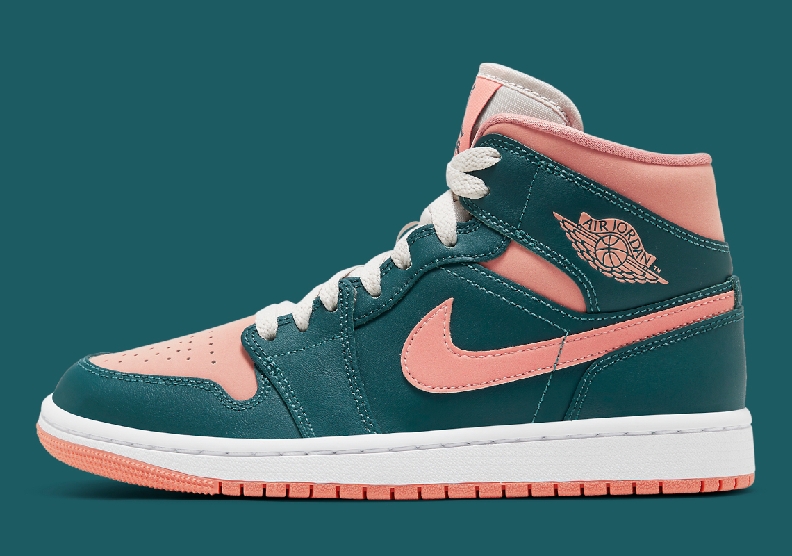 Dark Teal And Salmon Cover This Air Jordan 1 Mid