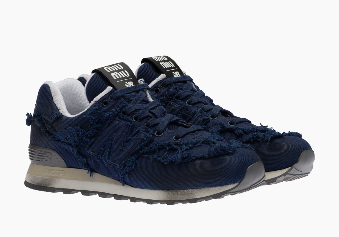 Miu Miu New Balance 574 Navy 1