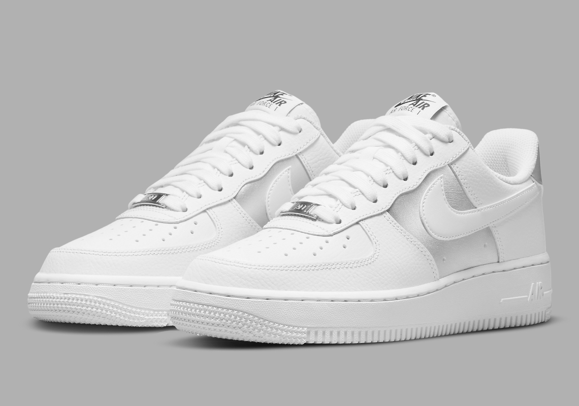 Hits Of "Metallic Silver" Complement This Clean Nike Air Force 1 Low