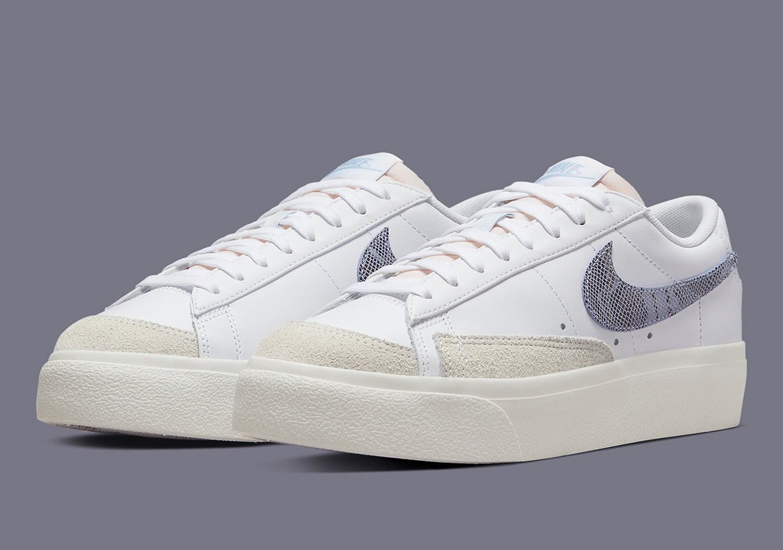 Light Blue Snakeskin Embellishes This Newest Nike Blazer Low Platform