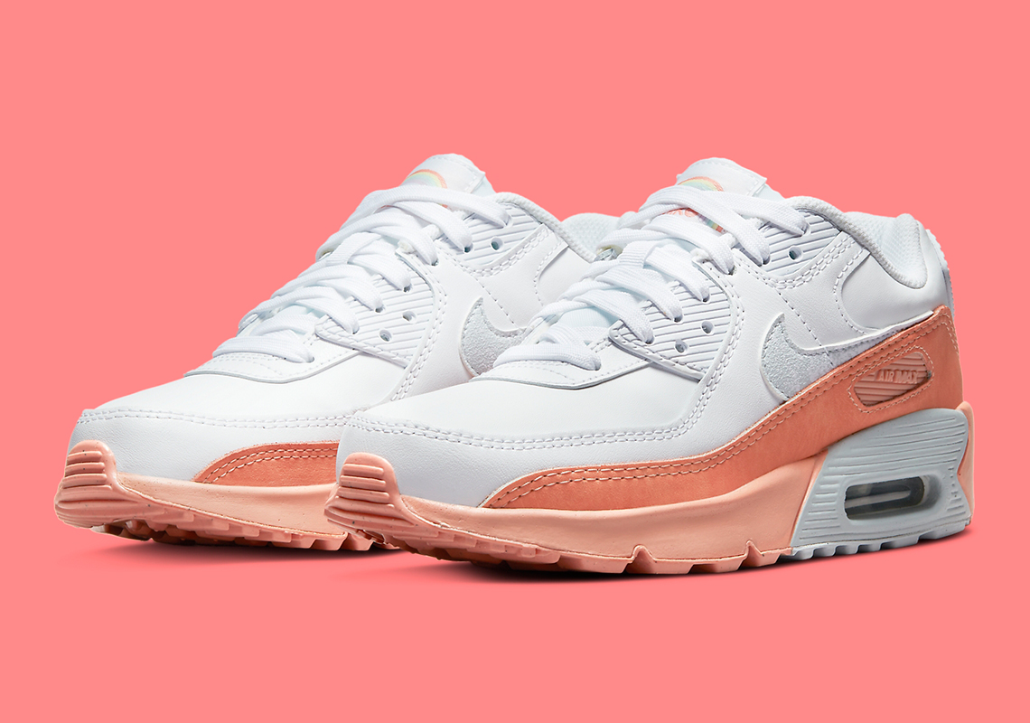 "Salmon" Flair And Rainbow Graphics Share The Next Kid's Nike Air Max 90