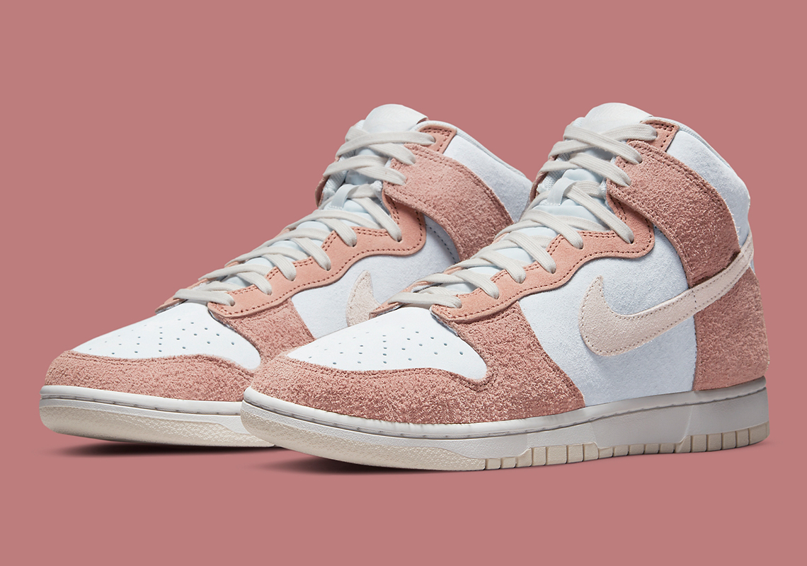 The Nike Dunk High "Fossil Rose" Covered In Suede