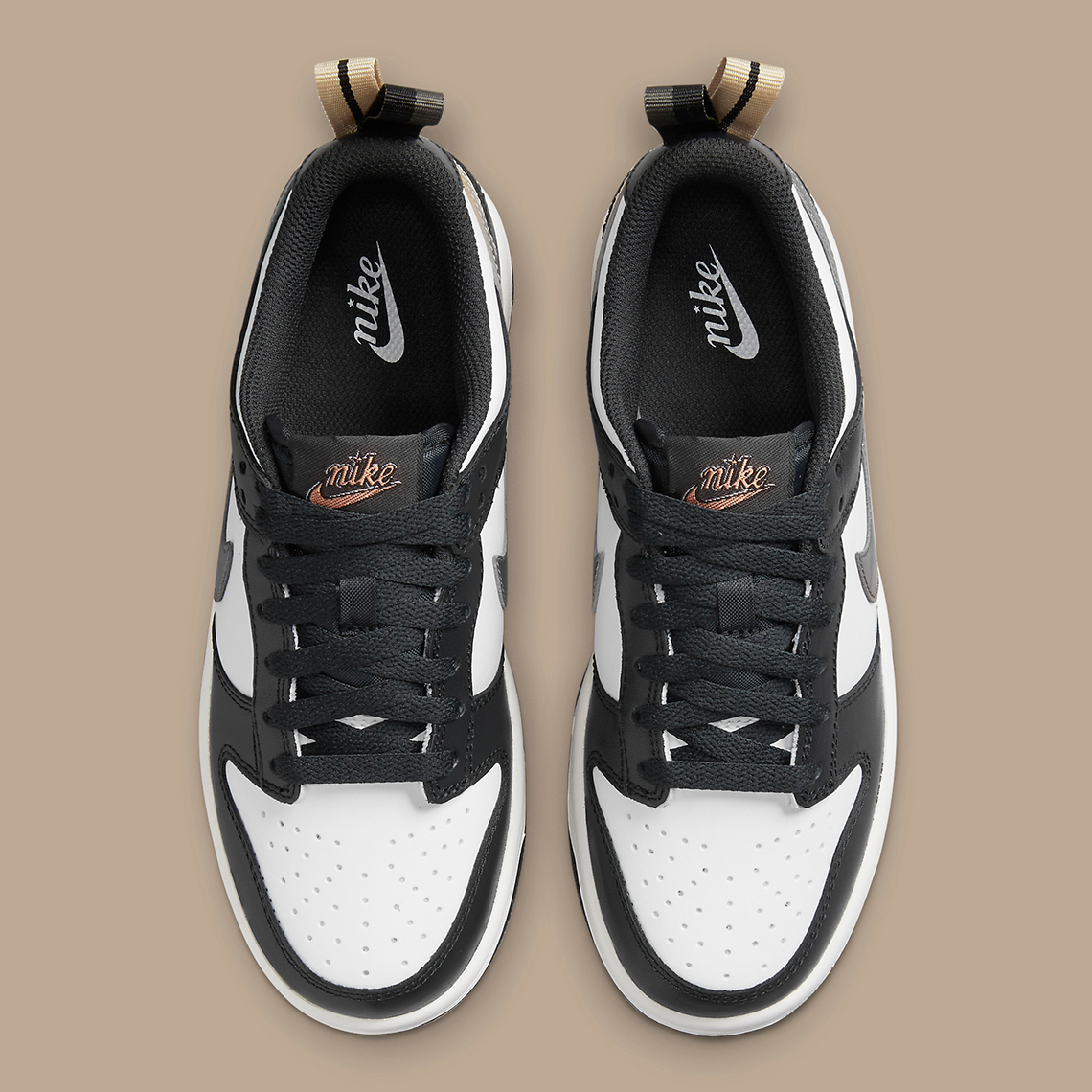 Nike Dunk Low Gs Black White Gold Pull Tabs Dh9764 001 7