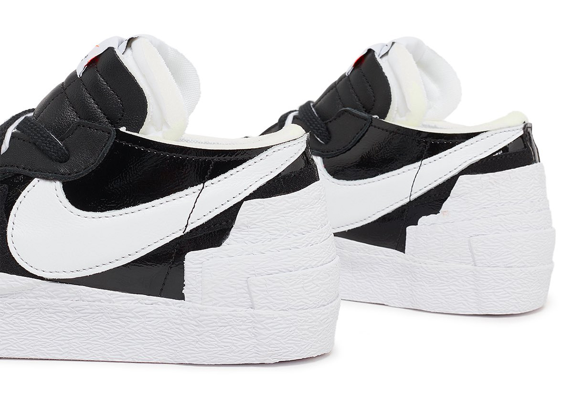 Sacai Nike Blazer Low Patent Black White 4