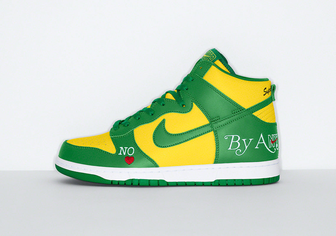 Supreme Nike Sb Dunk High 2022 Green Yellow Release Date 2