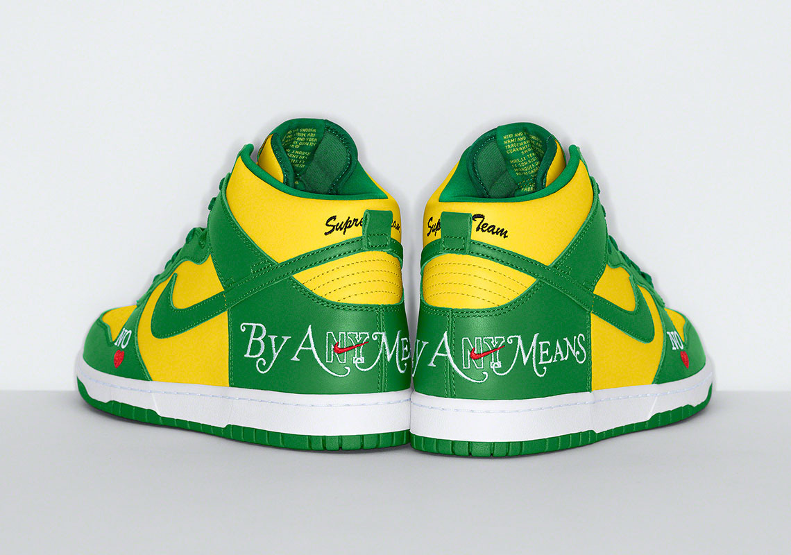 Supreme Nike Sb Dunk High 2022 Green Yellow Release Date 4