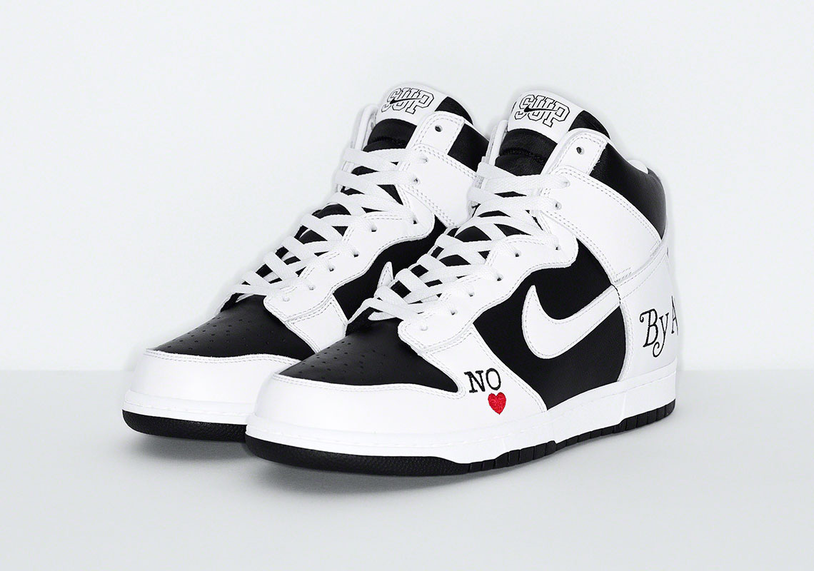 Supreme Nike Sb Dunk High 2022 White Black Release Date 1