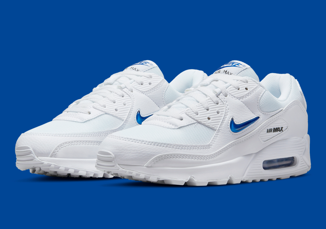 The Nike Air Max 90 Jewel Appears In "White/Royal"