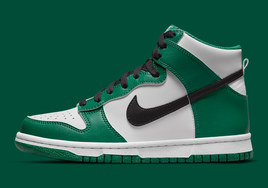 A Boston Celtics-Friendly Outfit Lands On This Kid's Nike Dunk High