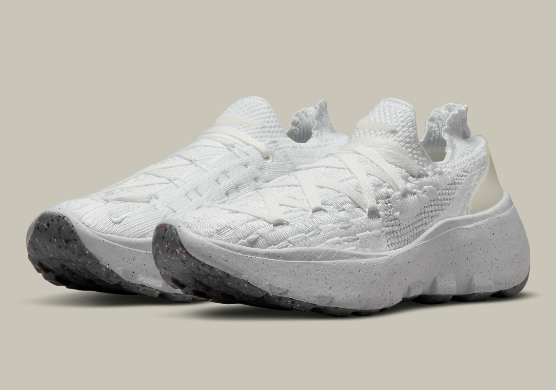 A Clean "White/Sail" Outfit Lands On The Nike Space Hippie 04