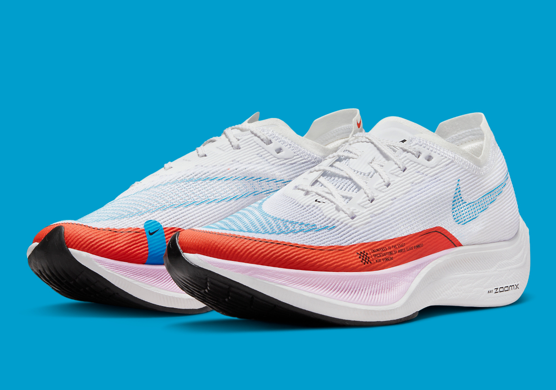 This Women's Nike ZoomX VaporFly NEXT% 2 Combines Rush Orange And Laser Blue