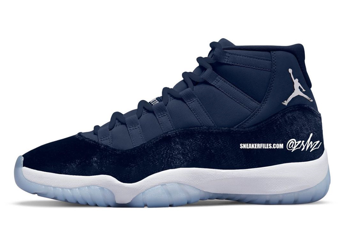 Air Jordan 11 Womens Midnight Navy Metallic Silver White Ar0715 441