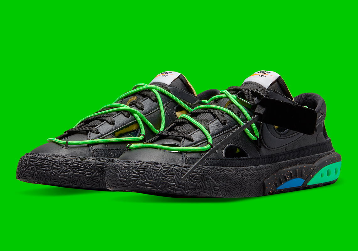 Off White Nike Blazer Low Black Green Dh7863 001 Release Date 7