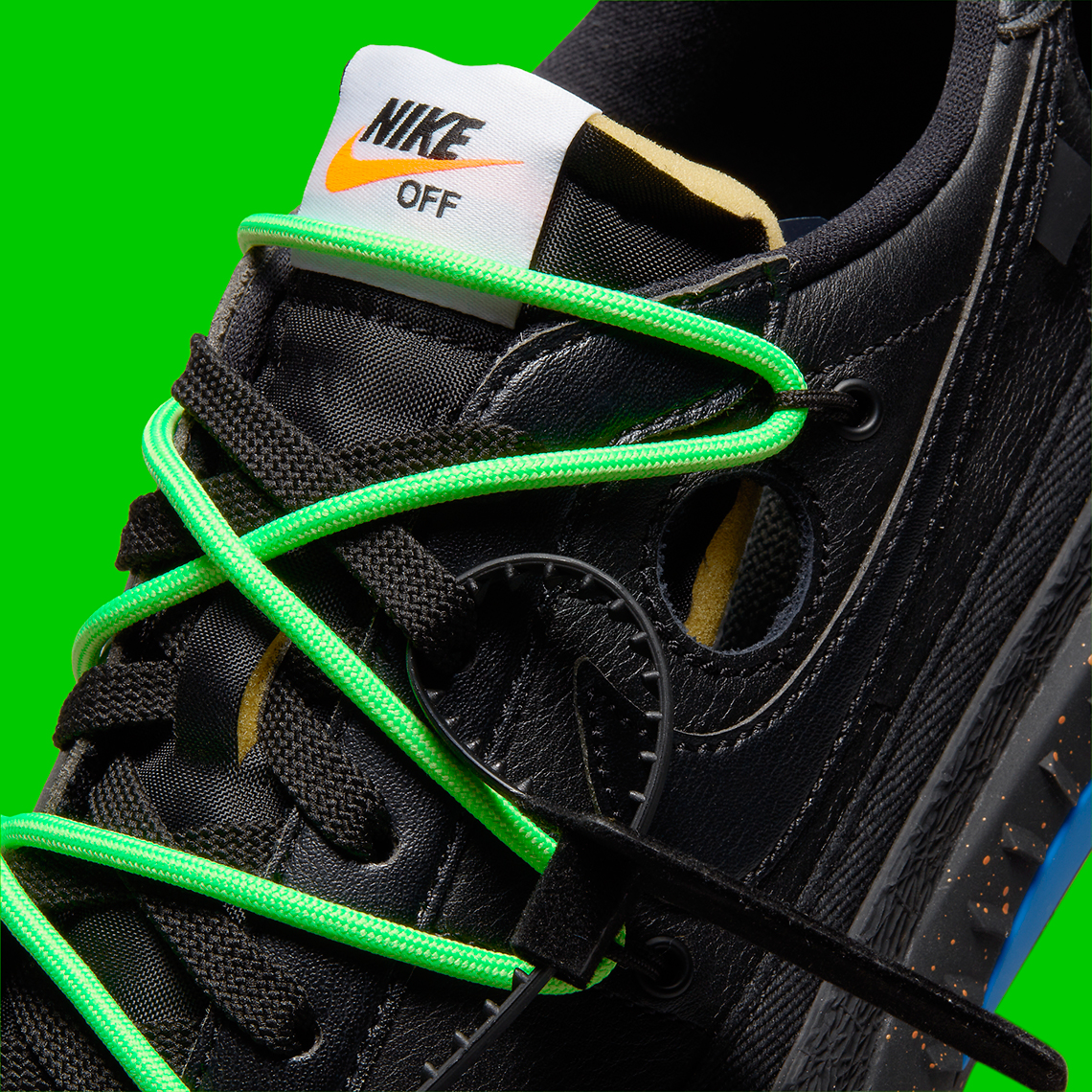 Off White Nike Blazer Low Black Green Dh7863 001 Release Date 9