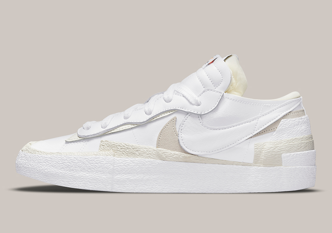 Sacai Nike Blazer Low White Tan Dm6443 100 2