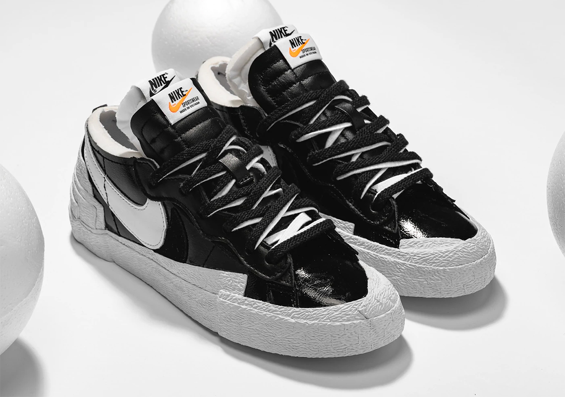 Sacai Nike Blazer Black White Patent Store List 7