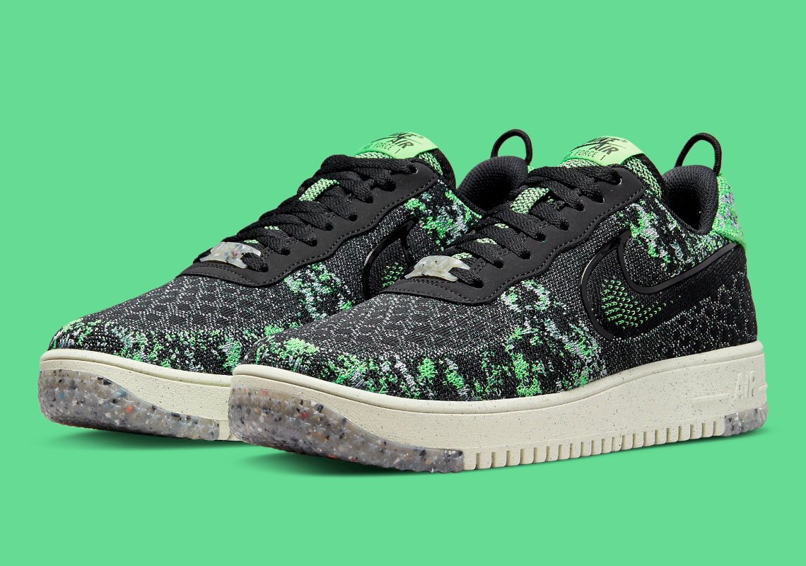 The Nike Air Force 1 Crater Flyknit Takes On A "Black/Volt" Makeover