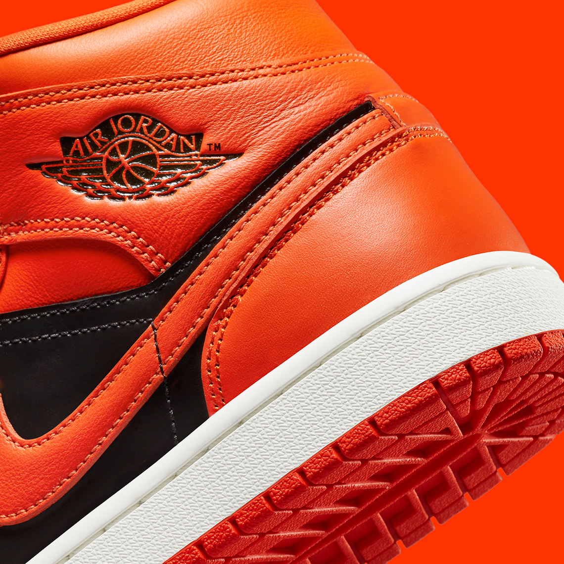 Air Jordan 1 Mid Orange Black Dm3381 600 6