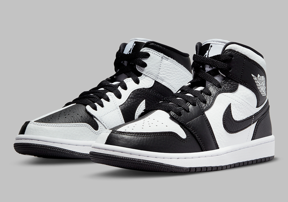 Air Jordan 1 Mid Split White Black 6