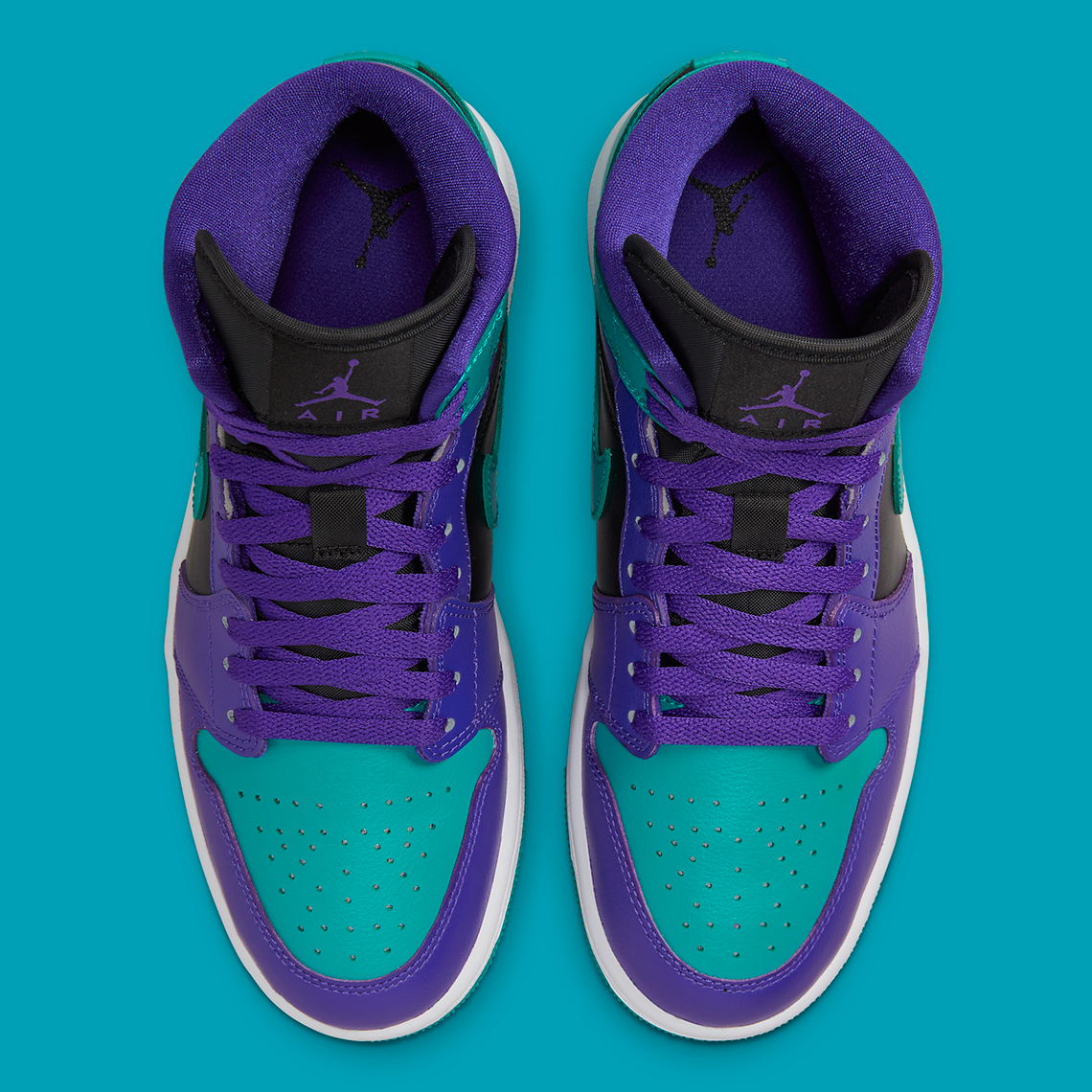 Air Jordan 1 Mid Womens Purple Teal Bq6472 502 1