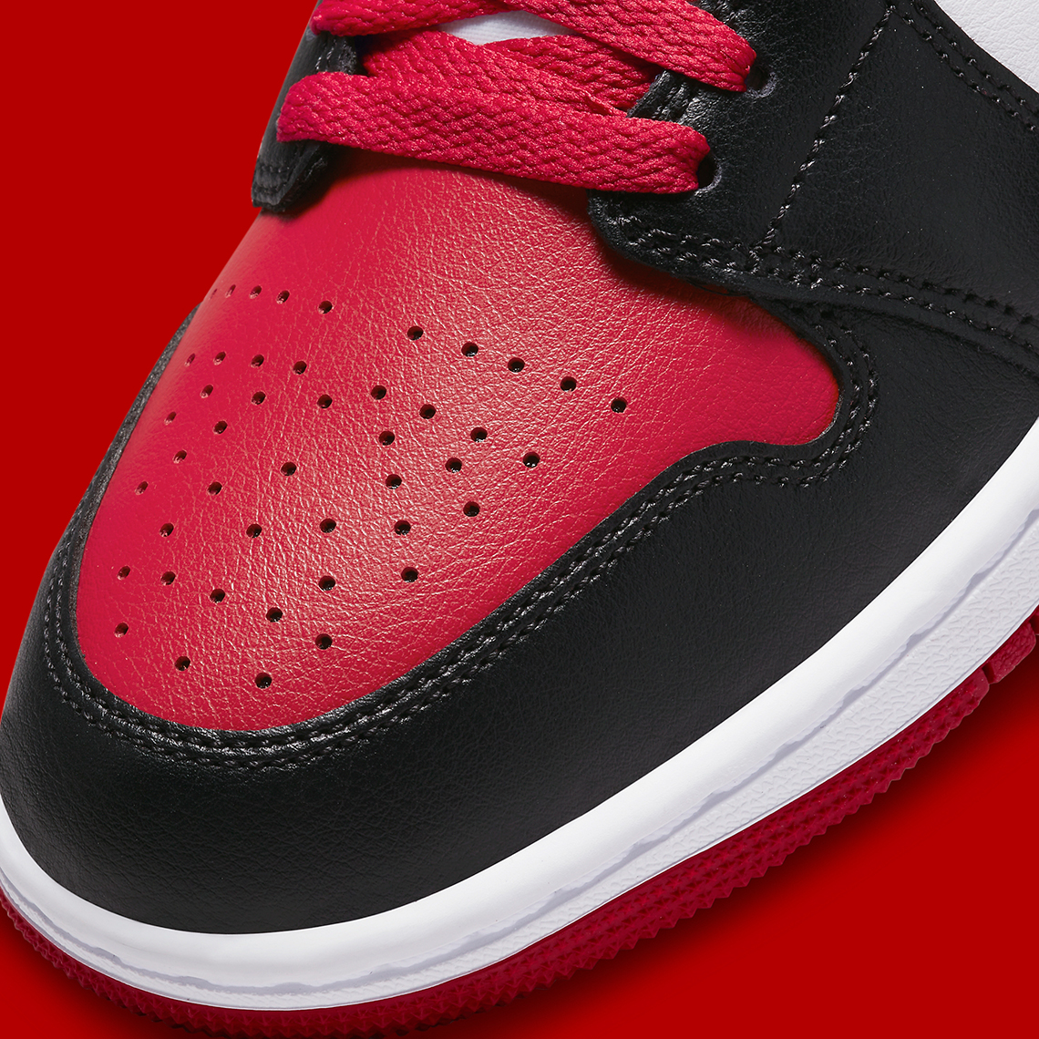 Air Jordan 1 Mid Womens Red Black Bq6472 079 6