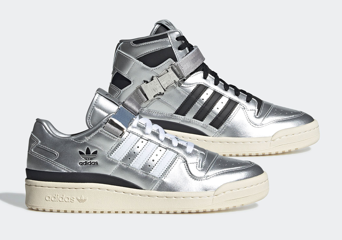 atmos Casts The adidas Forum '84 Hi And Low In Silver Metallic