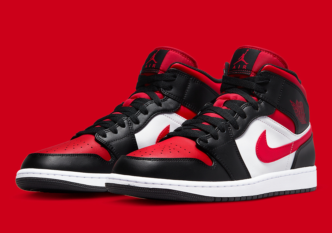 The Air Jordan 1 Mid Lightly Remixes The "Bred Toe" Colorway
