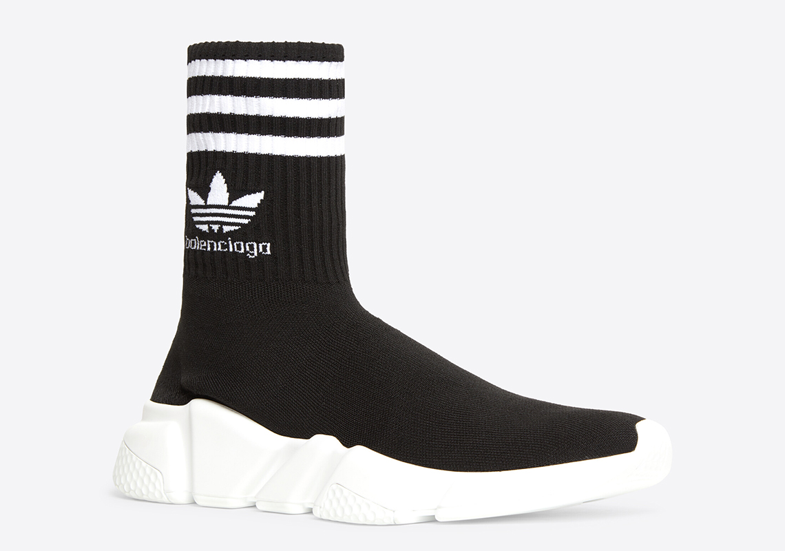 Balenciaga Adidas Speed Sneaker Black White 3