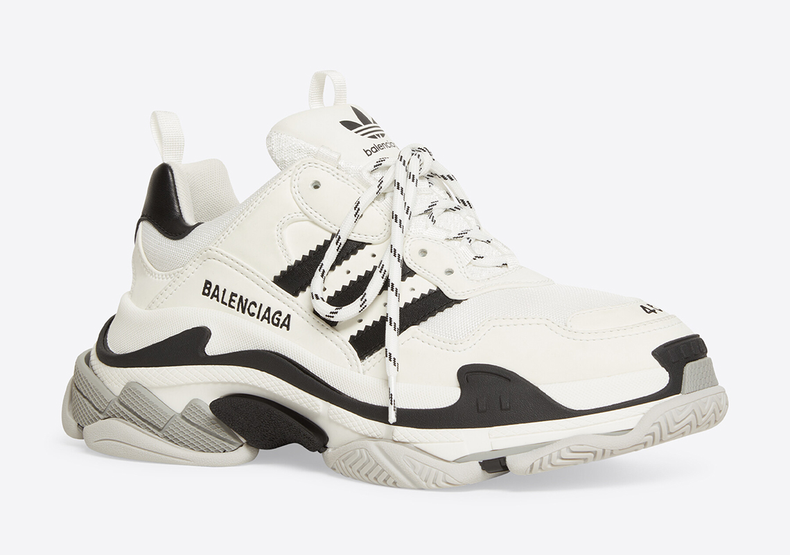 Balenciaga Adidas Triple S White Black 5