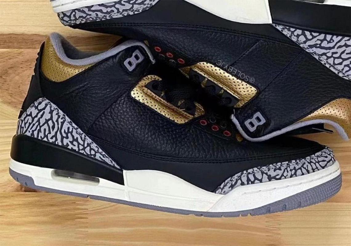 Air Jordan 3 "Black Cement" With Gold Accents Is Releasing For Women