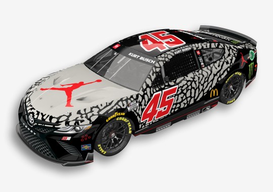 Jordan Brand And 23XI Racing Wrap Kurt Busch’s No. 45 Car In Elephant Print