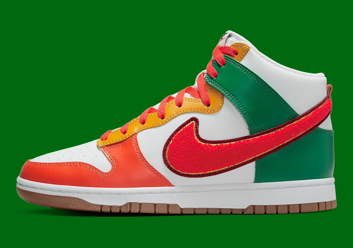 Nike Dunk High White Habanero Red Team Red Malachite Dr8805 100 8