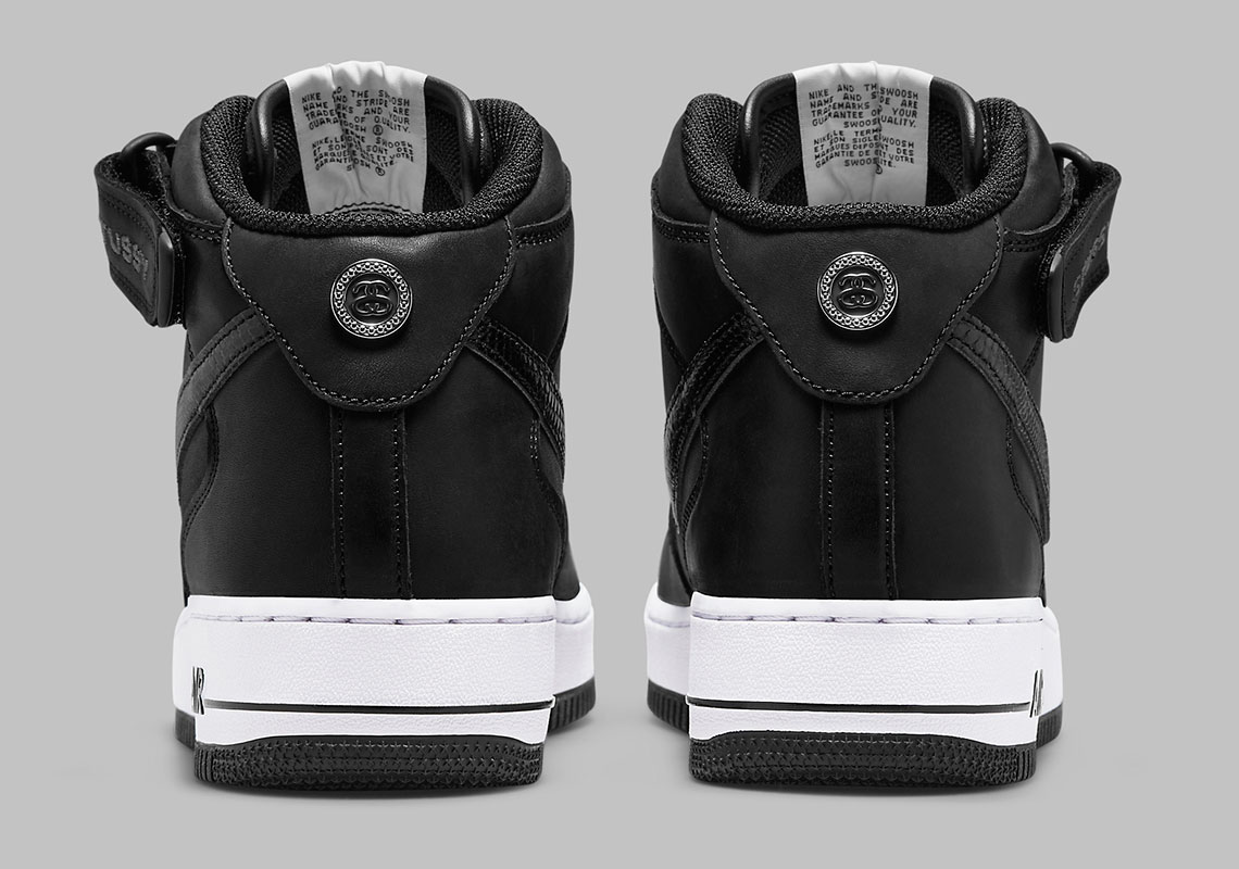 Stussy Nike Air Force 1 Mid Black Dj7840 001 Release Date 10